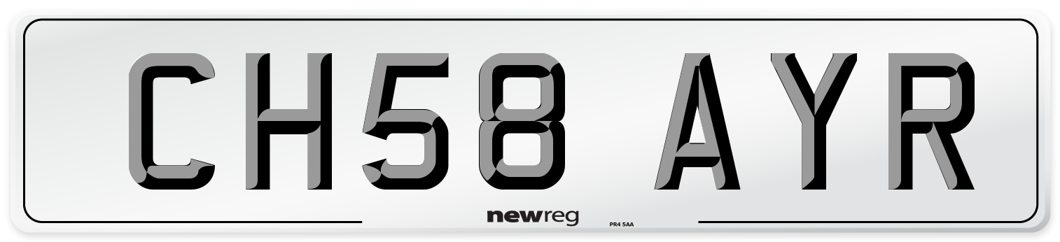 CH58 AYR Number Plate from New Reg